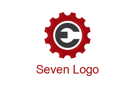 letter e inside the gear logo