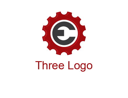 letter e inside the gear logo