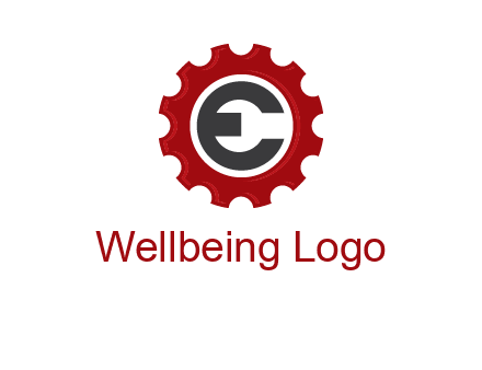 letter e inside the gear logo