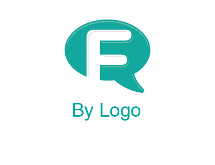 letter f inside the speech bubble logo