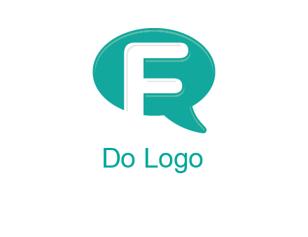 letter f inside the speech bubble logo