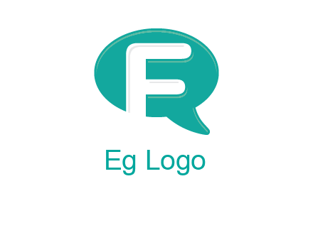 letter f inside the speech bubble logo
