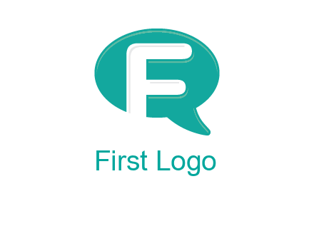 letter f inside the speech bubble logo