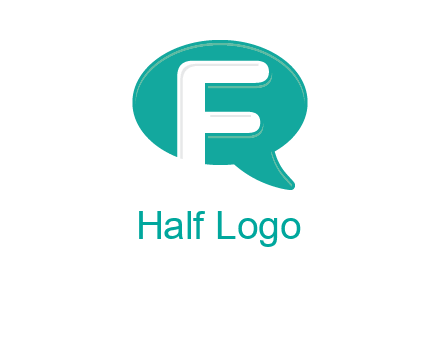 letter f inside the speech bubble logo