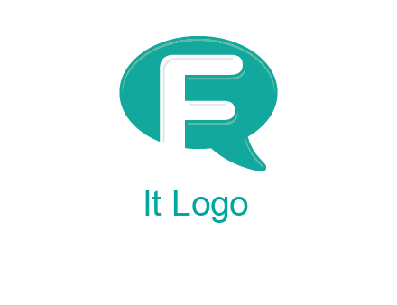 letter f inside the speech bubble logo