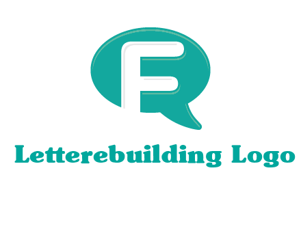 letter f inside the speech bubble logo