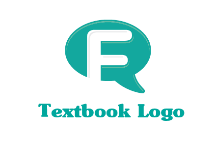 letter f inside the speech bubble logo