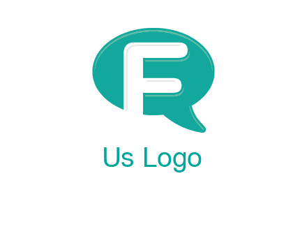 letter f inside the speech bubble logo