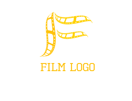 letter f forming movie reel logo
