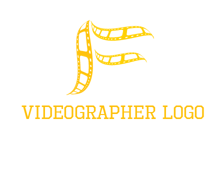 letter f forming movie reel logo