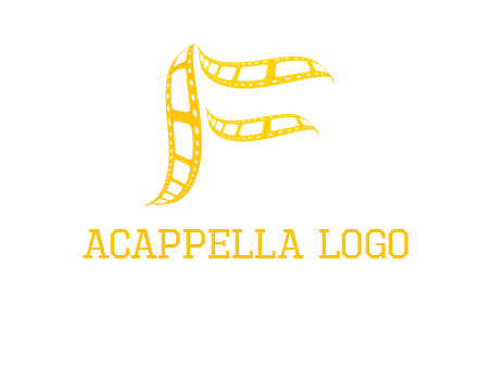 letter f forming movie reel logo