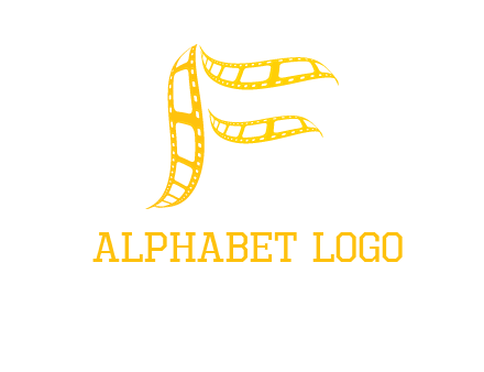 letter f forming movie reel logo