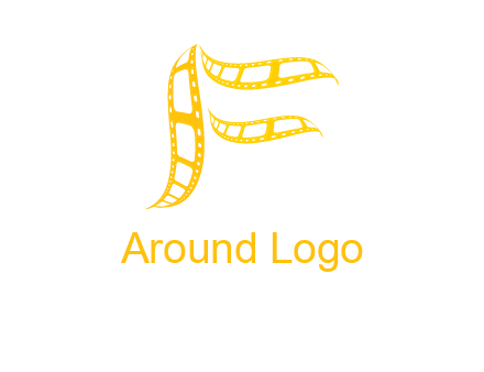 letter f forming movie reel logo