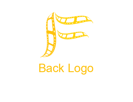 letter f forming movie reel logo