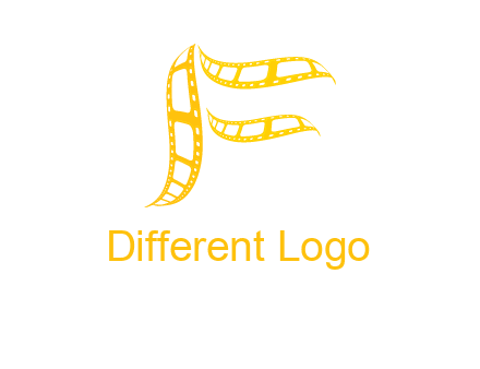 letter f forming movie reel logo