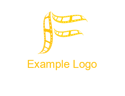 letter f forming movie reel logo