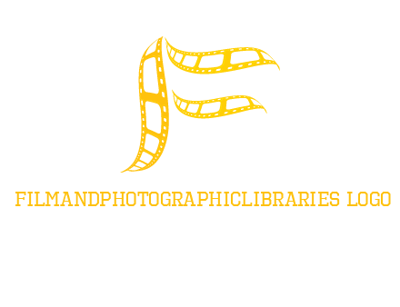 letter f forming movie reel logo
