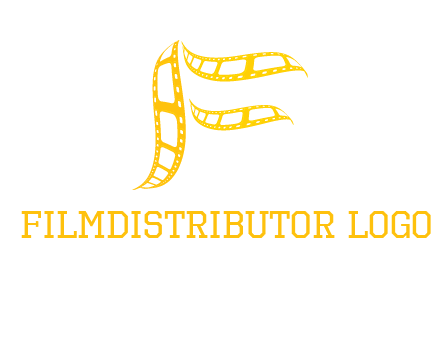 letter f forming movie reel logo