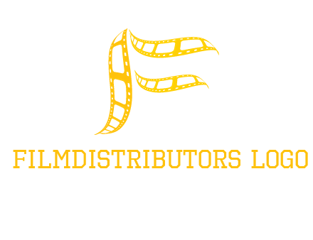 letter f forming movie reel logo