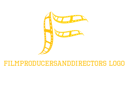 letter f forming movie reel logo
