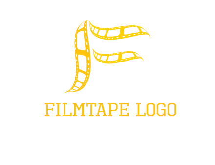 letter f forming movie reel logo