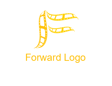 letter f forming movie reel logo