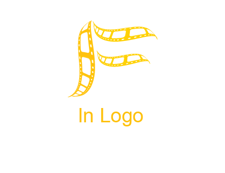 letter f forming movie reel logo