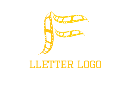 letter f forming movie reel logo