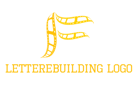 letter f forming movie reel logo