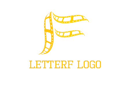 letter f forming movie reel logo