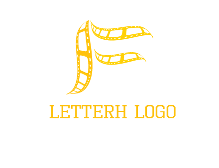 letter f forming movie reel logo