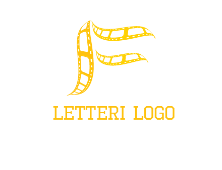 letter f forming movie reel logo