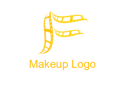 letter f forming movie reel logo