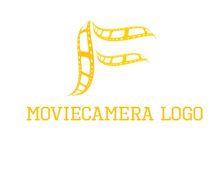 letter f forming movie reel logo