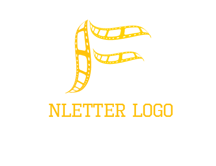 letter f forming movie reel logo