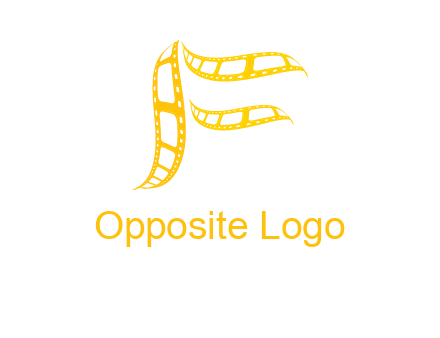 letter f forming movie reel logo