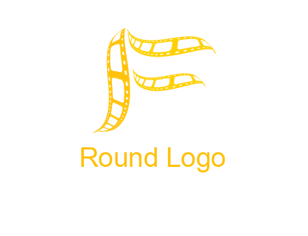 letter f forming movie reel logo
