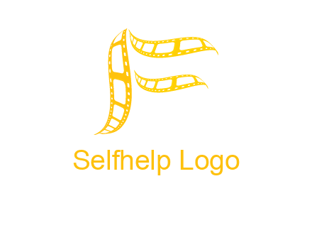 letter f forming movie reel logo