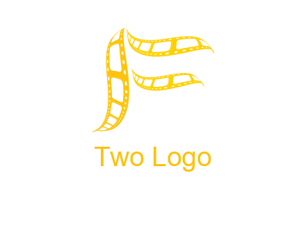 letter f forming movie reel logo