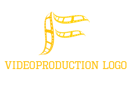 letter f forming movie reel logo