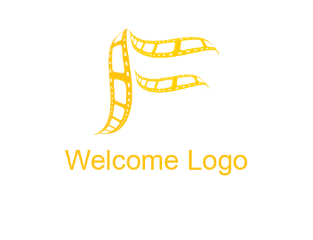 letter f forming movie reel logo