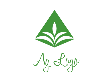 abstract plant in rhombus agriculture logo