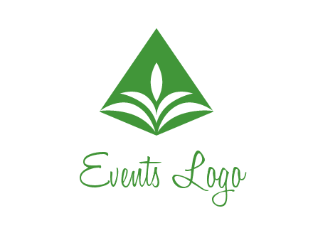 abstract plant in rhombus agriculture logo