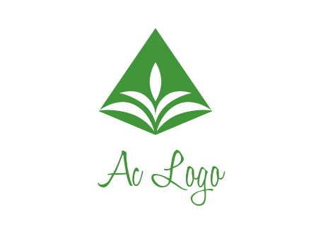 abstract plant in rhombus agriculture logo