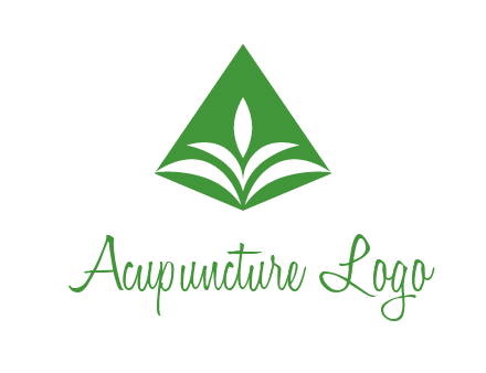 abstract plant in rhombus agriculture logo