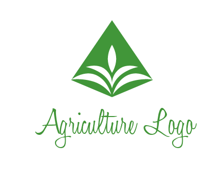 abstract plant in rhombus agriculture logo