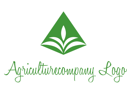abstract plant in rhombus agriculture logo