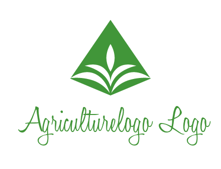 abstract plant in rhombus agriculture logo