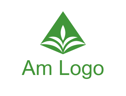 abstract plant in rhombus agriculture logo