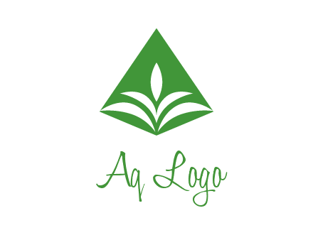 abstract plant in rhombus agriculture logo